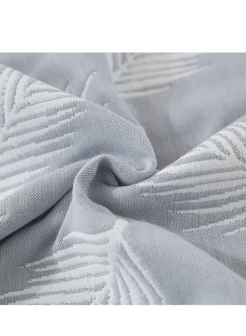 Waffle Fleece Blanket, Single Size Throw Blanket, For Bed Travel Couch, 150x200cm Grey-Apricot  - Image 2