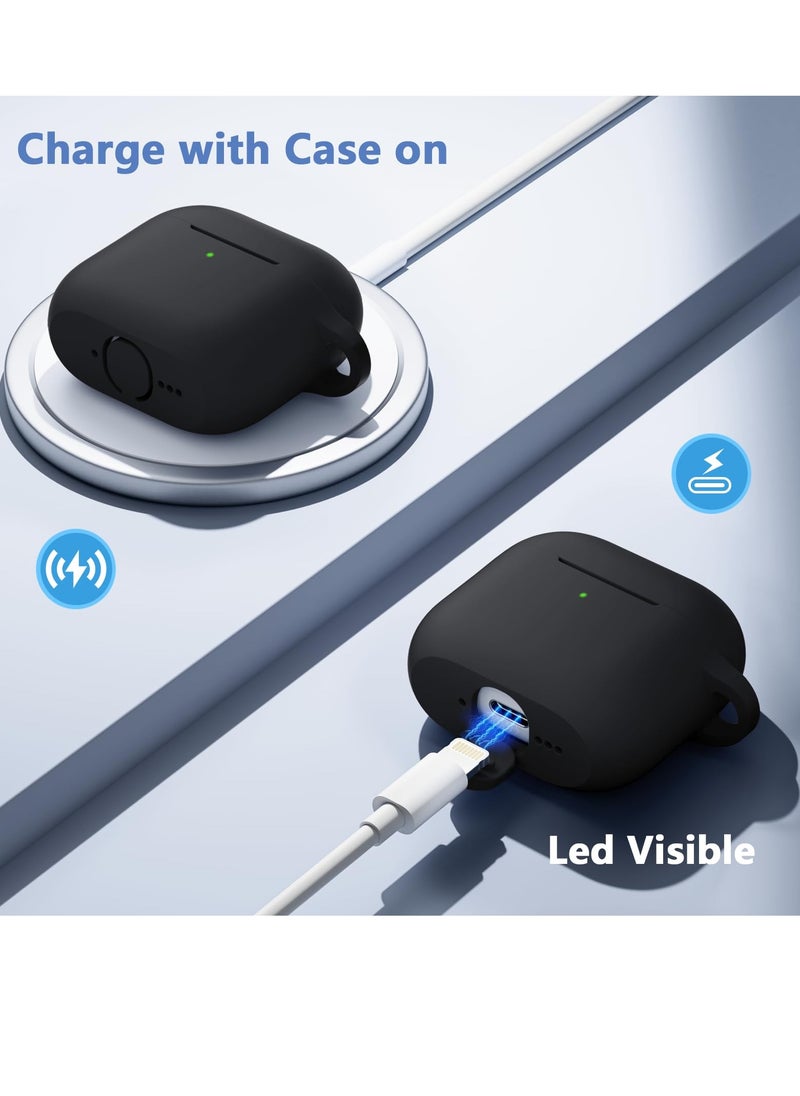 أنيوغرو تناسب الرجال والنساء airpods 4 كم واقية ، تنطبق على الجيل الرابع من airpods 2024 كم واقية التلقائي قفل قفل أمان غطاء التبديل ، مع تنظيف كيت و السلسلة الرئيسية في الجزء الأمامي من الصمام مرئية سوداء  - Image 5