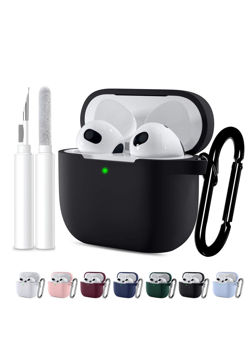 أنيوغرو تناسب الرجال والنساء airpods 4 كم واقية ، تنطبق على الجيل الرابع من airpods 2024 كم واقية التلقائي قفل قفل أمان غطاء التبديل ، مع تنظيف كيت و السلسلة الرئيسية في الجزء الأمامي من الصمام مرئية سوداء  - Image 1
