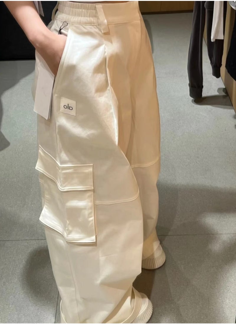 alo - alo pocket work pants, wide-leg pants, sporty casual floor-length pants, laid-back casual, straight and loose - Image 1