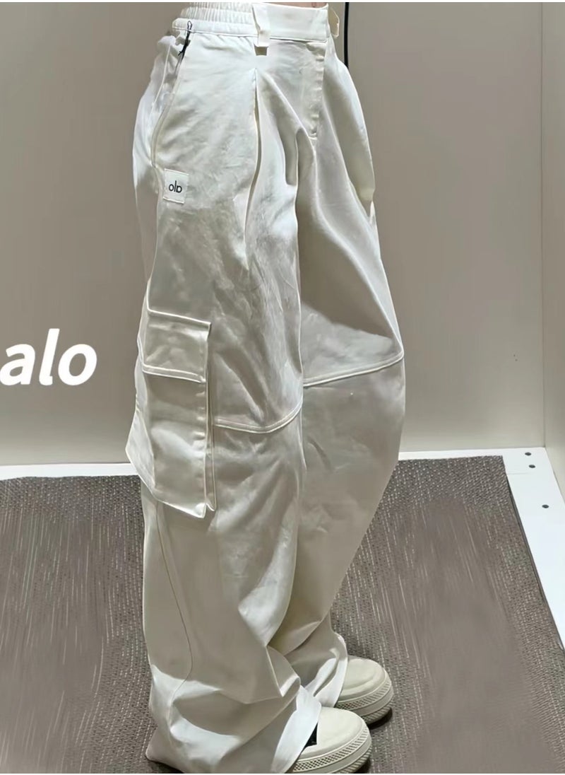 alo - alo pocket work pants, wide-leg pants, sporty casual floor-length pants, laid-back casual, straight and loose - Image 1