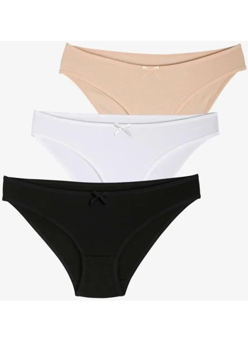 Kompedan Women's Cotton Solid Color Panty Briefs 3-pack | 25805