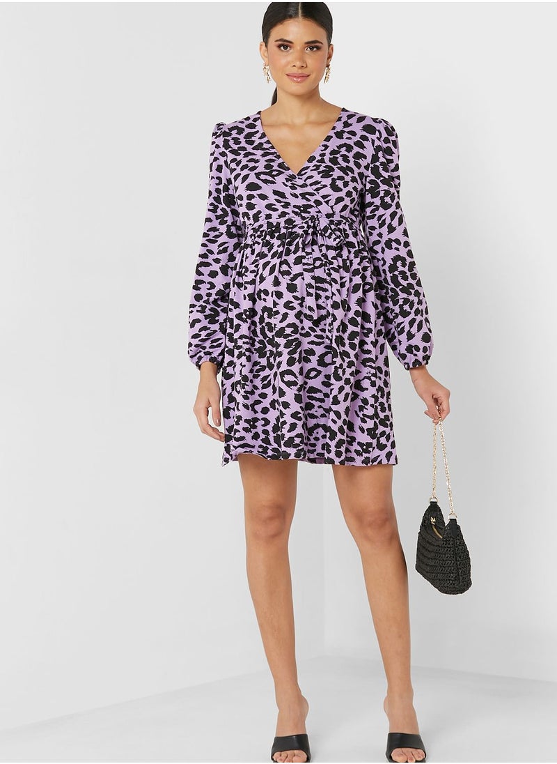 Mamalicious - Surplice Neck Plisse Dress - Image 1