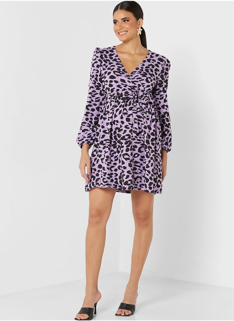 Mamalicious - Surplice Neck Plisse Dress - Image 1