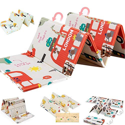 VDHJA Foldable Waterproof Double Side Soft Foldable Floor Foam Play Mat for Infants and Kids Picnic School Home with Baby Corner Free(6 X 6.5 Extra Large, 0-5 Years) (Multi Color) - Image 1