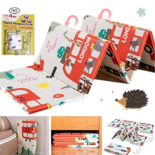 VDHJA Foldable Waterproof Double Side Soft Foldable Floor Foam Play Mat for Infants and Kids Picnic School Home with Baby Corner Free(6 X 6.5 Extra Large, 0-5 Years) (Multi Color) - Image 4