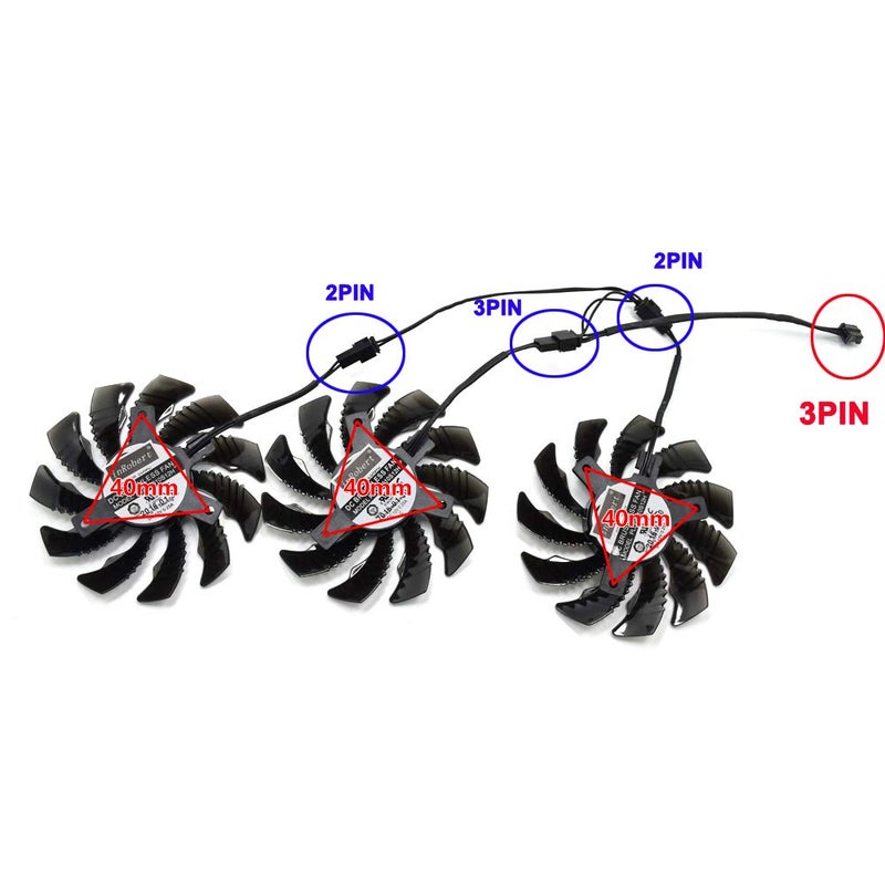inRobert PLD08010S12H 75mm 3pin Video Card Fan Replacement for Gigabyte GEFORCE GTX 970 Cooling Fan - Image 2