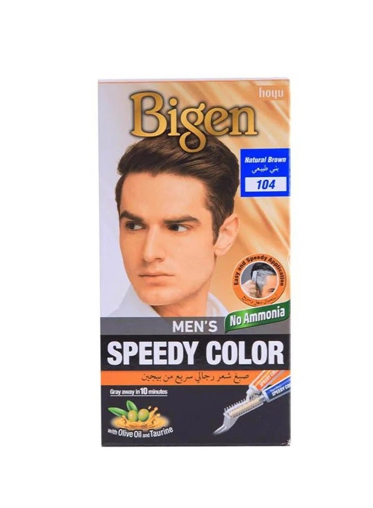 Bigen Speedy Hair Dye Without Ammonia For Men - Natural Brown 104