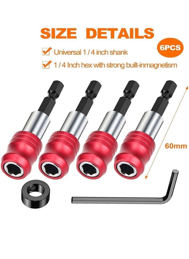 Y&D - SYOSI 4 Pcs 1/4” Hex Shank Magnetic Screwdriver Bits Holder Magnetic, Quick Change Bit Socket Screw Driver Drill for Power Impact Wrench Screwdriver, 60mm - Image 1