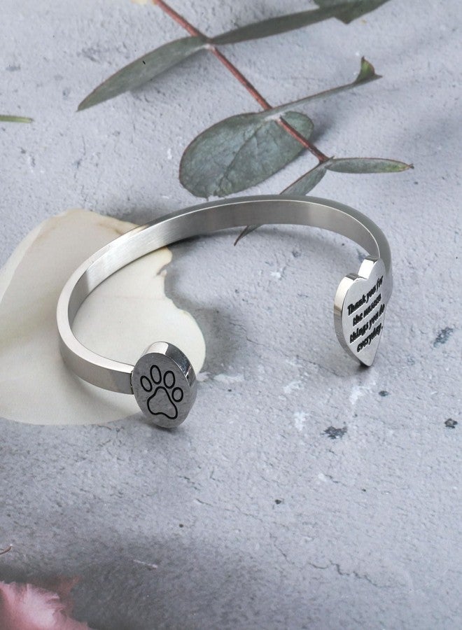 SEIRAA Dog Lovers Paw Print Cuff Bangle Thank You for the Unseen Things You Do Everyday Vet Tech Student Gifts Veterinary Technician Appreciation Jewelry (Dog Cuff Bangle) - Image 5