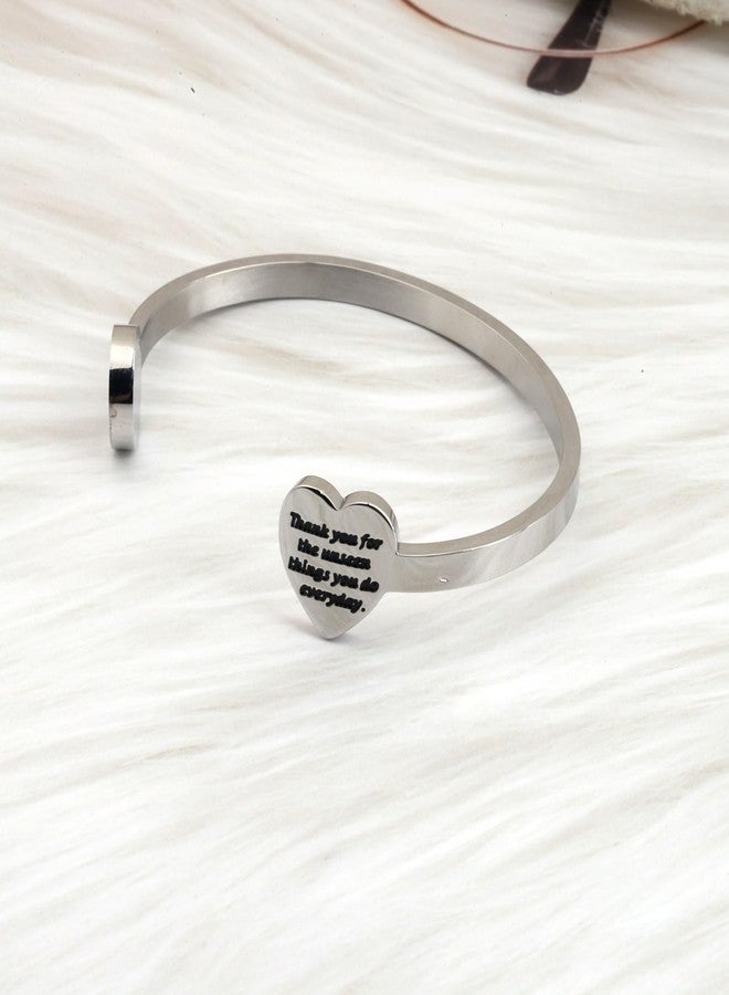 SEIRAA Dog Lovers Paw Print Cuff Bangle Thank You for the Unseen Things You Do Everyday Vet Tech Student Gifts Veterinary Technician Appreciation Jewelry (Dog Cuff Bangle) - Image 4