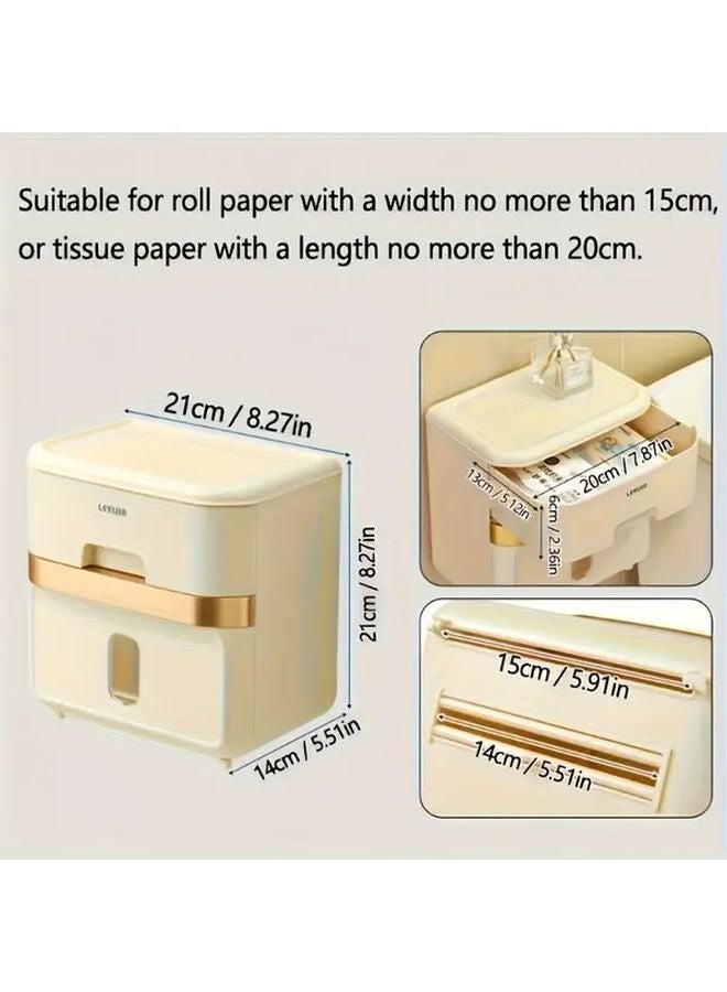 Modern Black And Golden Tissue Holder Wall Mounted Bathroom Organizer Durable Plastic - Image 5