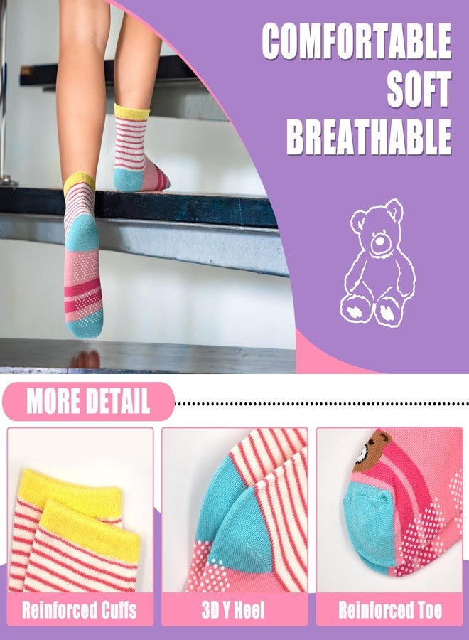 HYCLES Toddler Non-Skid Grips Socks 12 Pairs Baby Kids Sticky Slipper Cotton Crew Socks 3-5 Years Children/Boy/Girl - Image 5