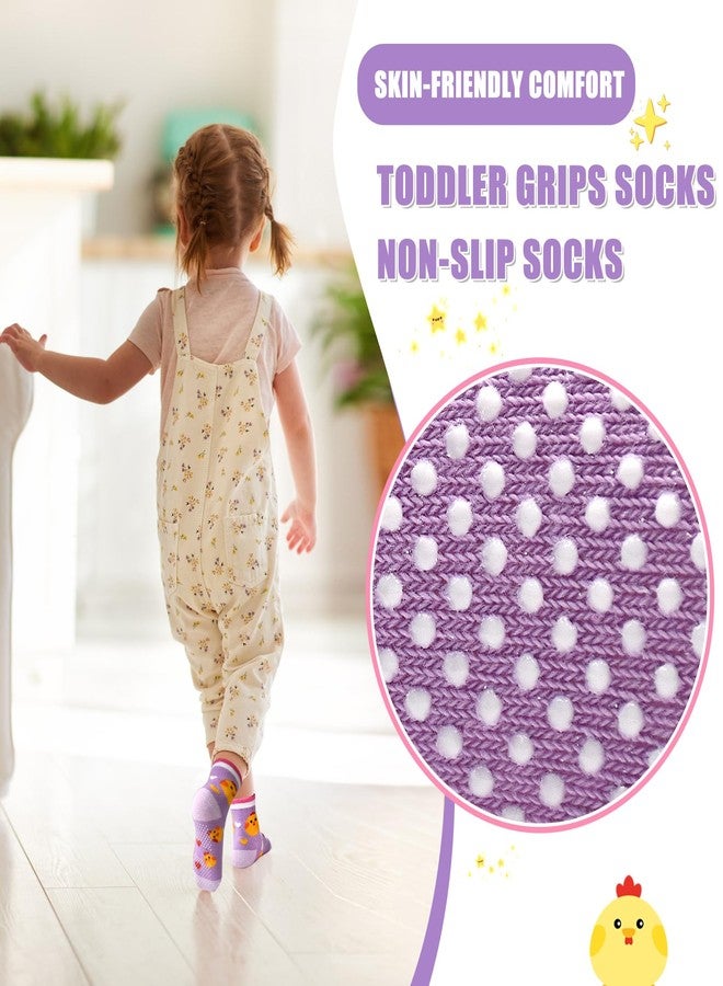 HYCLES Toddler Non-Skid Grips Socks 12 Pairs Baby Kids Sticky Slipper Cotton Crew Socks 3-5 Years Children/Boy/Girl - Image 4