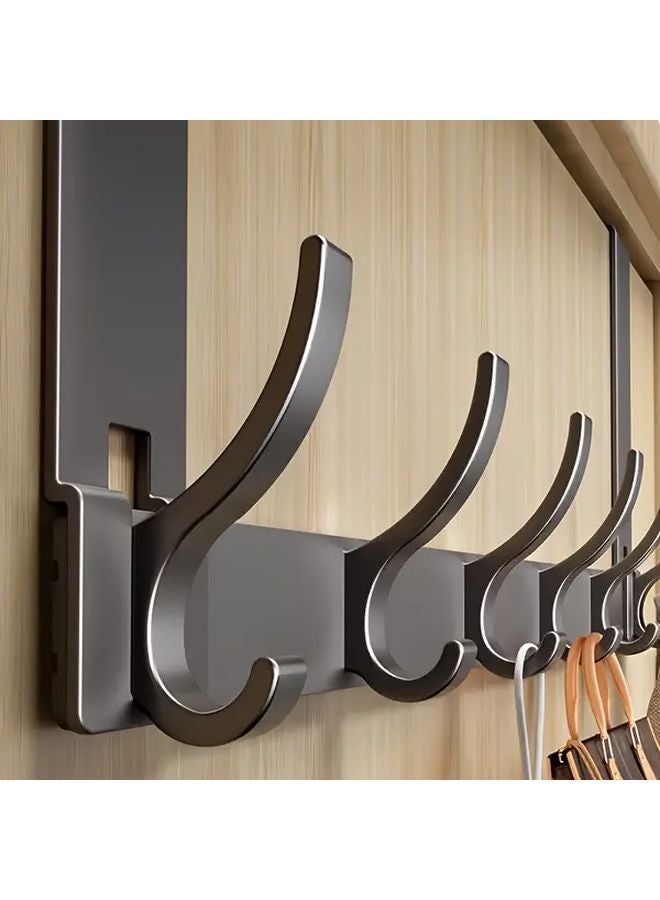 6 Hooks Heavy Duty Aluminum Over The Door Hook Chrome Finish Easy Install - Image 3