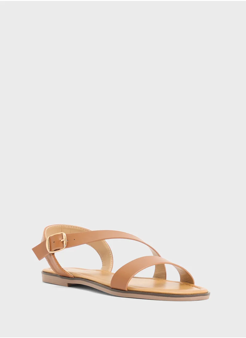 ELLA Strappy Flat Sandal With Buckle