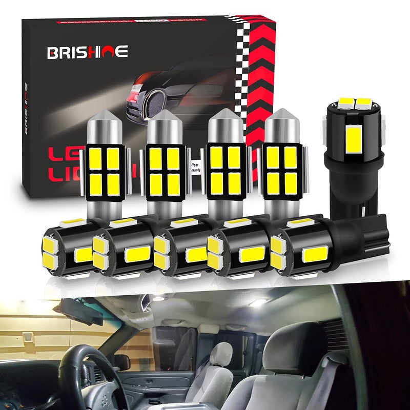 BRISHINE DE3175 Festoon 31MM 194 168 2825 T10 175 Combo LED Bulbs White Super Bright 5630 Chipsets LED Bulbs for Japanese Car Interior Dome Map Door Courtesy License Plate Lights (Pack of 10) - Image 1