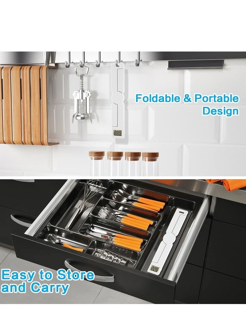 Foldable Kitchen Scale, High Precision Portable Food Scale with LCD Display and Tare Function Automatic Power Off for Food, Coffee, Cat, Dog Cake Flour