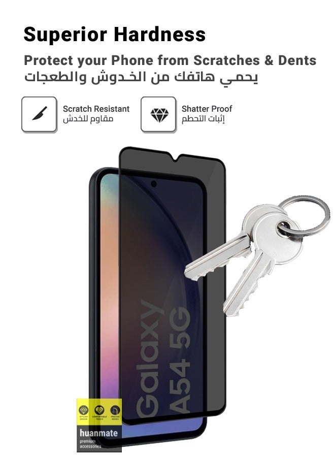 هووانميت واقي شاشة ممتاز للخصوصية لهاتف سامسونج جالاكسي A54 5G باللون الأسود - Image 5