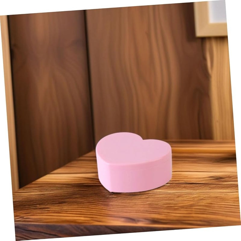 توتوريتي 2 قطعة صندوق مجوهرات على شكل قلب، علبة تخزين مزدوجة مع مرآة منظِّم للأقراط والخواتم - Image 5