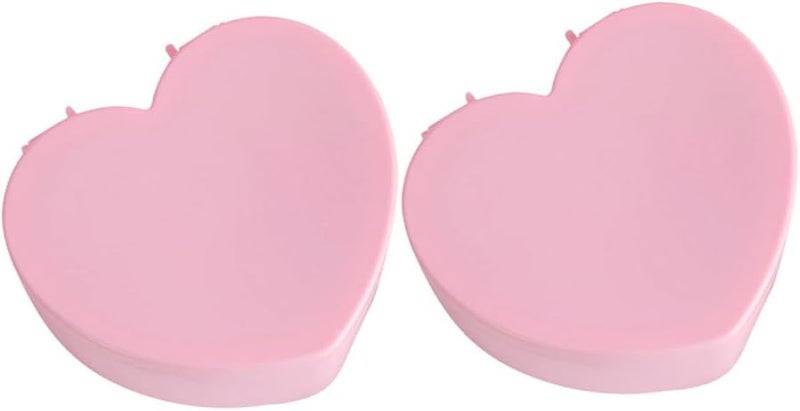 توتوريتي 2 قطعة صندوق مجوهرات على شكل قلب، علبة تخزين مزدوجة مع مرآة منظِّم للأقراط والخواتم - Image 2