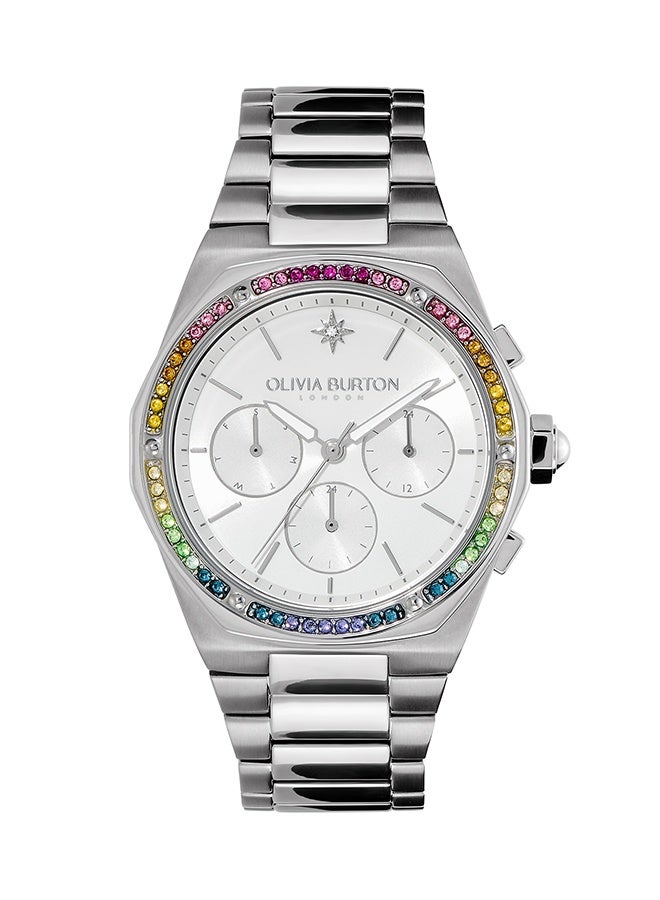 OLIVIA BURTON Hexagon Multifunction Women'S Stainless Steel And Crystals Case  Watch - Image 3