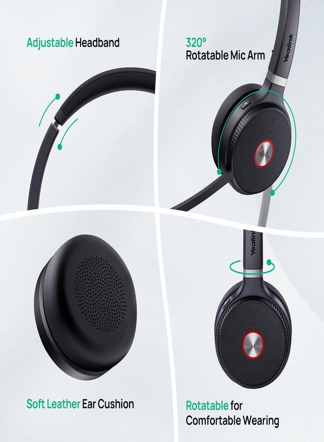 Yealink وسادة أذن جلدية بديلة من يالينك (1 قطعة) لسماعة الرأس اللاسلكية WH62 WH66 DECT، سماعة الرأس السلكية UH36، وسماعة الهاتف YHS36، وسادات أذن من رغوة الذاكرة الناعمة، تصميم خفيف الوزن وقابل للتنفس - Image 4