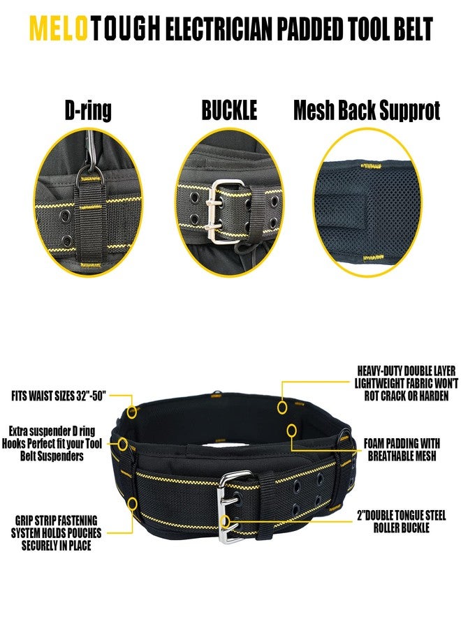 MELOTOUGH Padded Tool Belt with D ring for men Adjustable for 32"-50" Waists Heavy-duty Work Belt Metal Buckle - Image 2