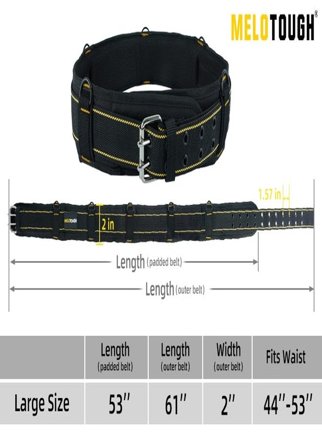 MELOTOUGH Padded Tool Belt with D ring for men Adjustable for 32"-50" Waists Heavy-duty Work Belt Metal Buckle - Image 4
