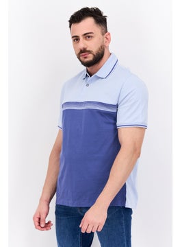 Van Heusen Men Regular Fit Two Tone Short Sleeves Polo Shirt, Light Blue  - Image 2
