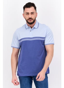 Van Heusen Men Regular Fit Two Tone Short Sleeves Polo Shirt, Light Blue  - Image 1