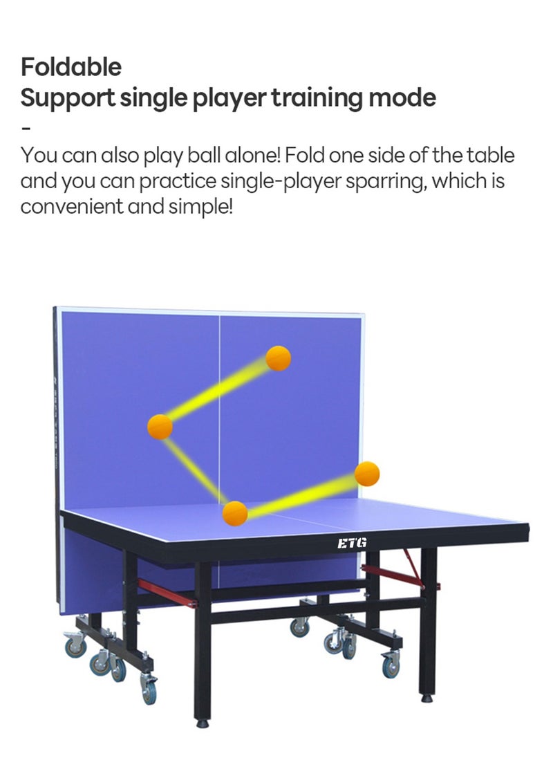 ETG Foldable Indoor Grid Table Tennis Table, Removable Table Tennis Table 274*152.5*76CM  - Image 3