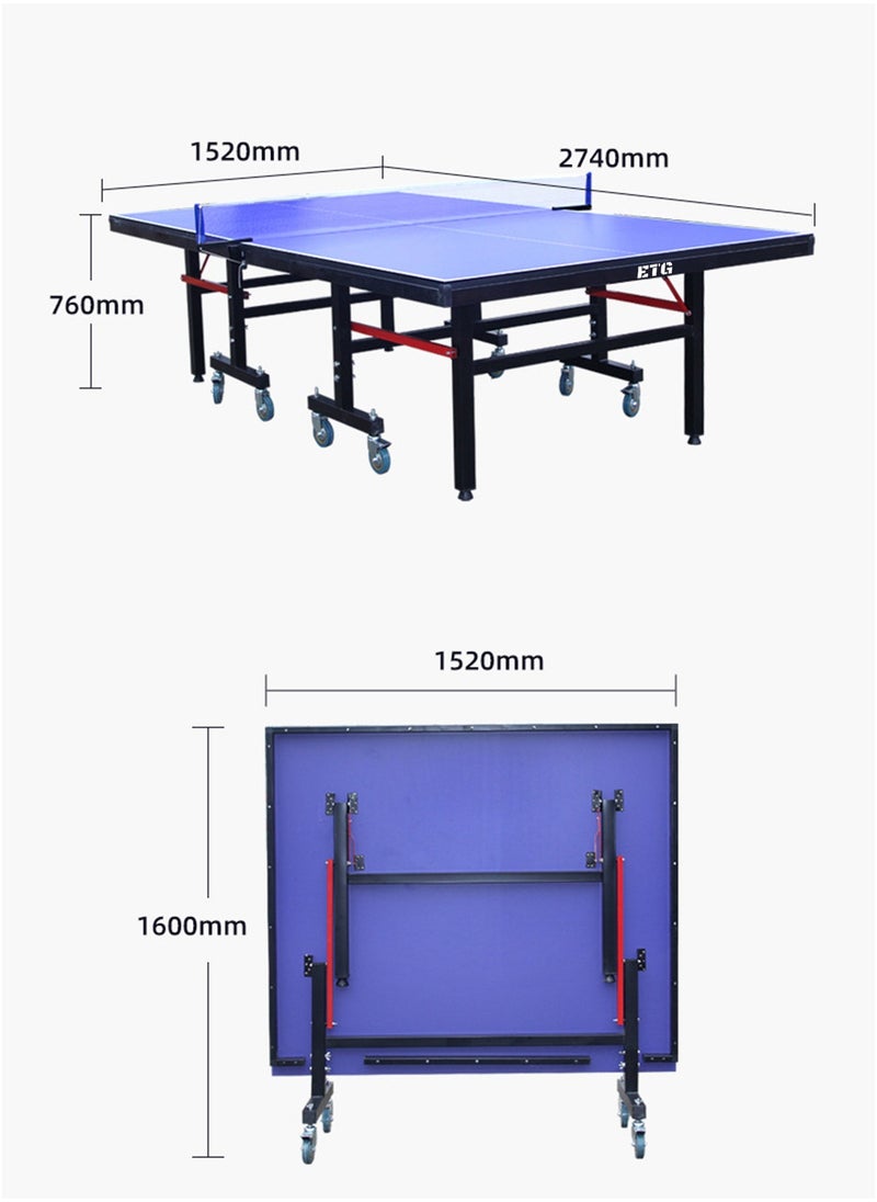 Foldable Indoor Grid Table Tennis Table, Removable Table Tennis Table 274*152.5*76CM