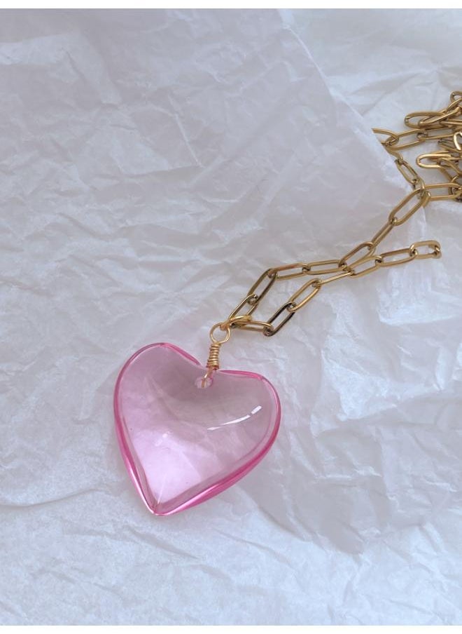 Generic European And American Summer Color Love Pendant Stackable Spice Girl Necklace Dopamine Chocker Collar Y2k Style 