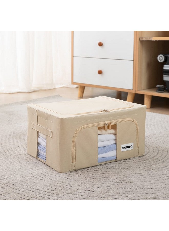 HOKIPO 600D Oxford Fabric Storage Box For Clothes, Beige 24L- Pack Of 1 (Ar-4731-Bge40 X 30 20 Cm) - Image 3