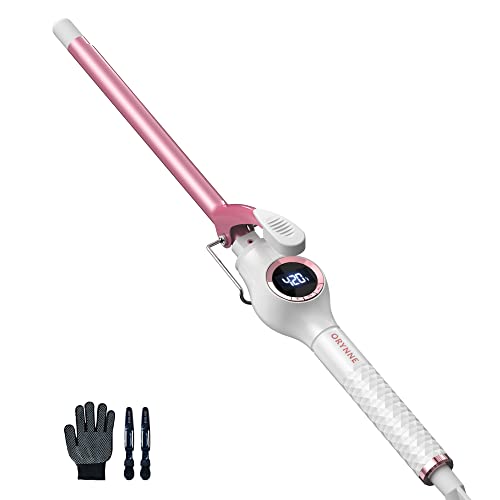 ORYNNE 1/2 Inch Curling Iron Wand Ceramic, Small Barrel Curling Iron for Tight Curls, Half Inch Tiny Curling Wand for Short & Long Hair, Heat Up Fast, Digital Temp Control - Image 1