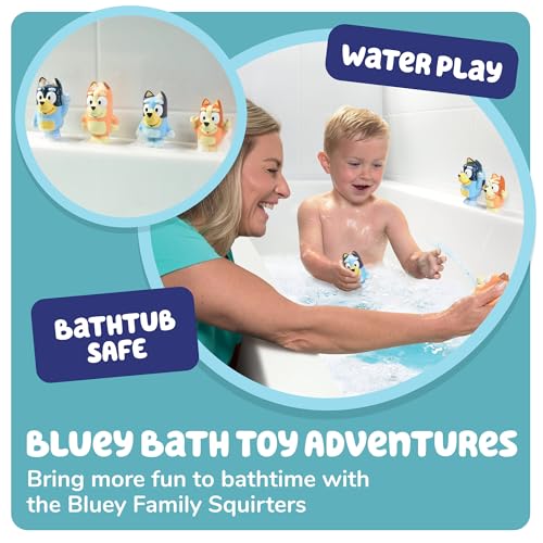 Toomies TOMY Toomies Bluey Bath Toy Squirters Includes Bandit Chilli Bingo and Bluey Figures Toddler Water Toys for Pool or Bathtub Play Toddler Toys Ages 18 Months and Up - Image 5