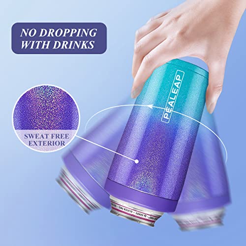 PEALEAP 4 in 1 Insulated Slim Can Cooler for 12 OZ Cans and Beer Bottle - Keep 8 Hours Cold, Easy to Hold - Stainless Steel Can Holder, Double Walled Can Insulator for Hard Seltzer and More - Image 4