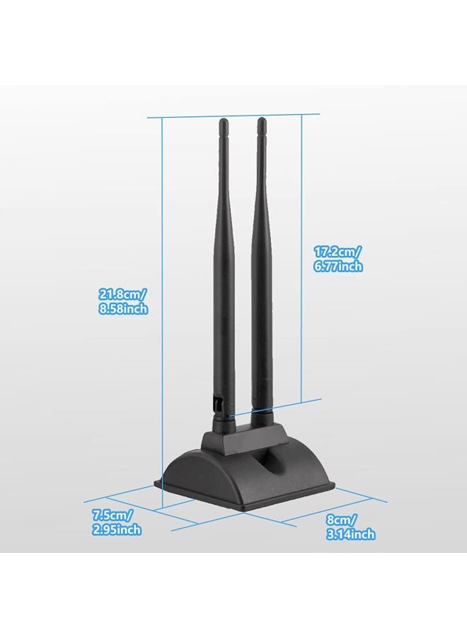 POBADY 2.4G /5G/ 5.8G Dual Frequency WiFi Antenna MIMO Omnidirectional Signal Booster Magnetic Base 6dBi RP-SMA Adapter 1.2M 3.9ft for PCIE Network WiFi Card Router External Antenna Wireless WLAN - Image 4