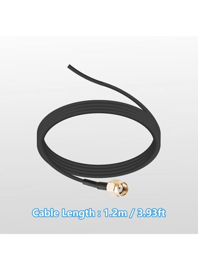 POBADY 2.4G /5G/ 5.8G Dual Frequency WiFi Antenna MIMO Omnidirectional Signal Booster Magnetic Base 6dBi RP-SMA Adapter 1.2M 3.9ft for PCIE Network WiFi Card Router External Antenna Wireless WLAN - Image 3