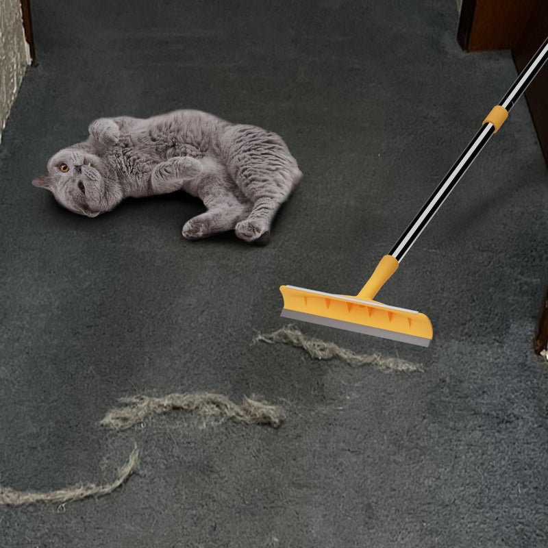 Fursprint Carpet Rake for Pet Hair Removal â€“ Reusable Cat & Dog Hair Remover Broom with Adjustable 60" Long Handle, Rug Rake Scraper for Carpet, Rugs, Mats, Upholstery & Couch Cleaning - Image 2