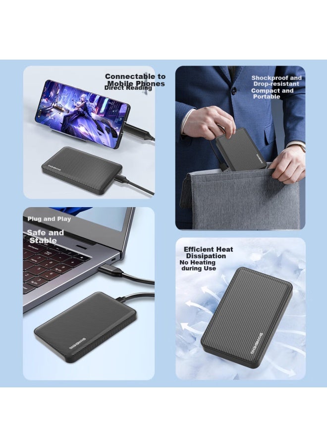 Shansheng 500gb Portable Hard Drive, Usb3.0 High-speed Hard Drive, 2.5-inch P1 External Hard Drive, Portable Storage For Data, Photos, Business, Office, Dual-use For Mobile Phones And Computers - Image 3