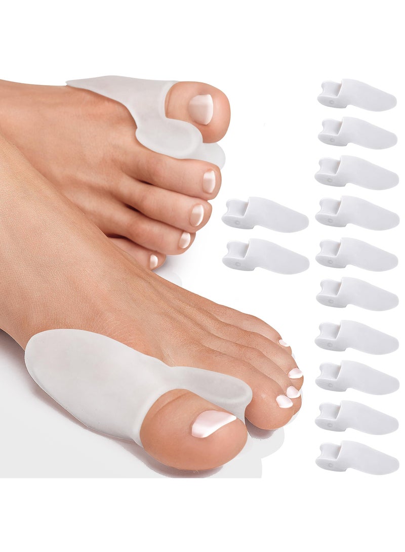 Sweet seven Bunion Corrector Toe Separator - Relax, Stretch & Support Big Toe - 6 Pairs Soft Silicone Hallux Valgus & Bunion Pads - Protector for Overlapping Toes - Unisex - Image 1