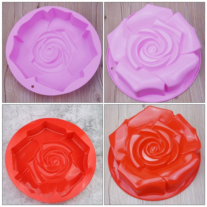 Large Rose Cake Mold Single Cavity Baking Pan For Creative Cake Making Random Color - Image 5
