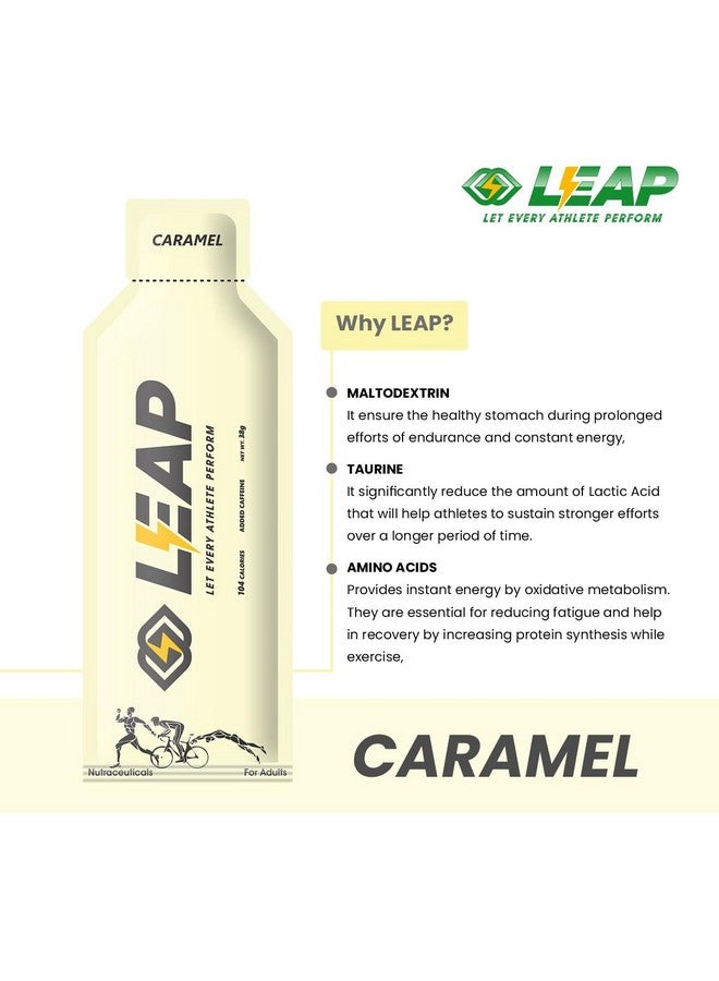 LEAP LEAP Endurance Gels for Running, Energy gel for cycling, Gel Pack, Energy Gel with natural ingredients for easy digestion and quick energy, Contains Amino Acids and MCT oil (18 Sachets) (CARAMEL)  - Image 3
