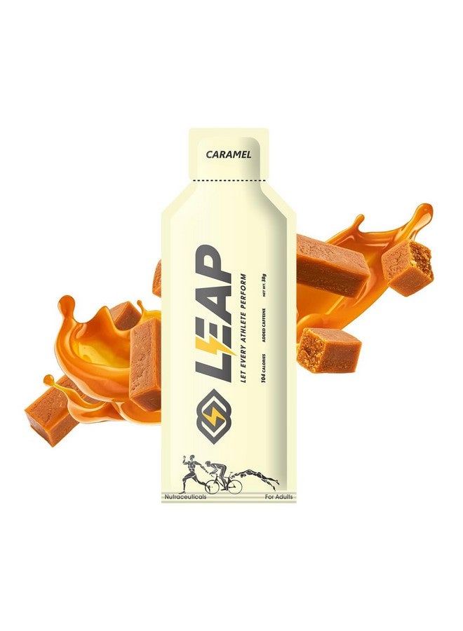 LEAP LEAP Endurance Gels for Running, Energy gel for cycling, Gel Pack, Energy Gel with natural ingredients for easy digestion and quick energy, Contains Amino Acids and MCT oil (18 Sachets) (CARAMEL)  - Image 1