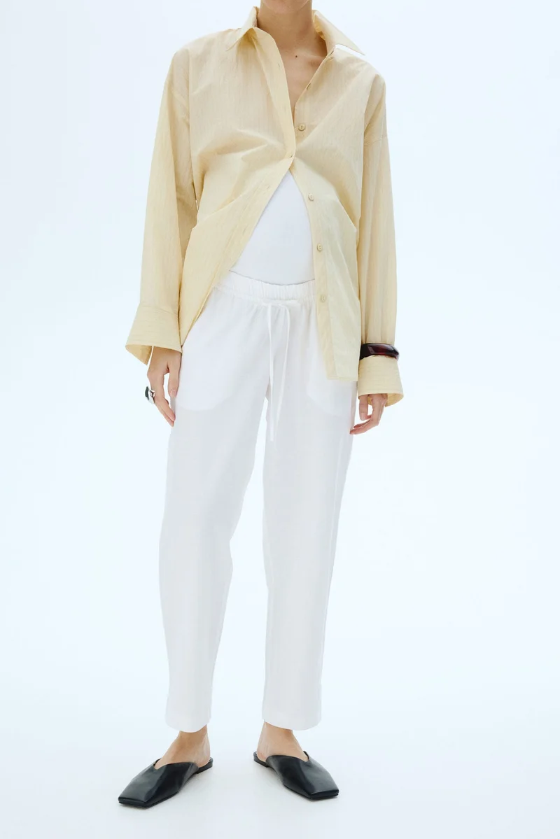 H&M MAMA Linen-blend trousers