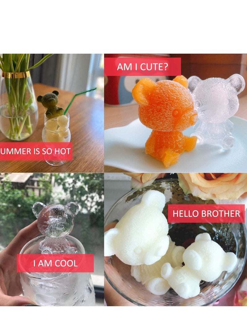 Barakah Silicone Mold, 2Pcs 3D Teddy Bear Soap Candle Ice Cube for Coffee, Milk, Tea, Candy Gummy Fondant, Cake Baking, Cupcake Topper Decoration (2 Sizes) - Image 5