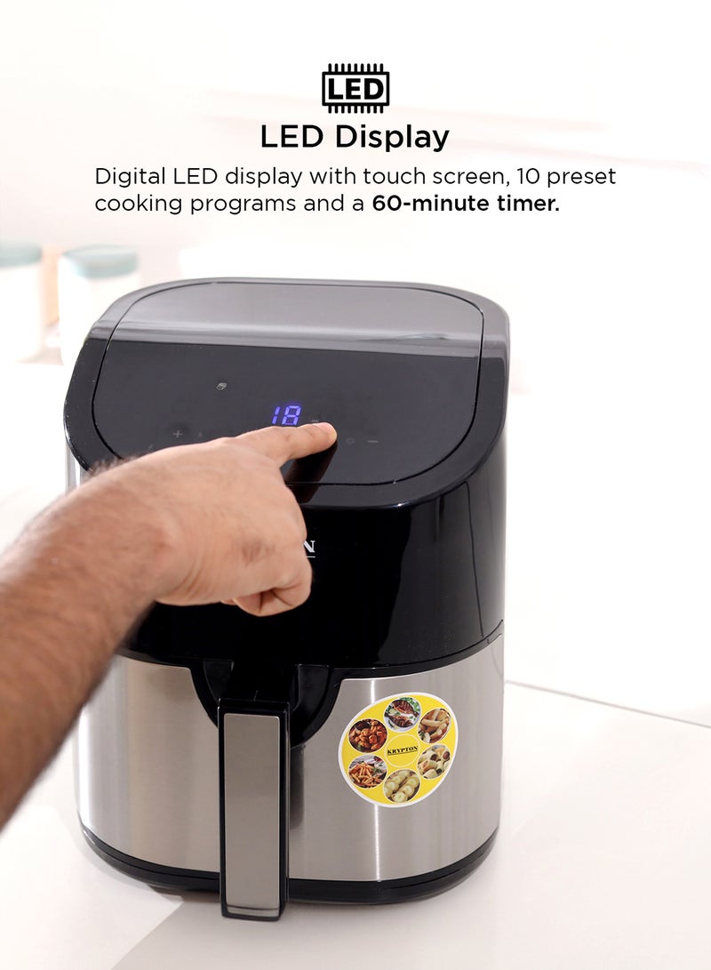 كريبتون مقلاة هوائية رقمية بتقنية الدوران الساخن 4.5 L 1600 W KNAF6227N أسود/ فضي - Image 2