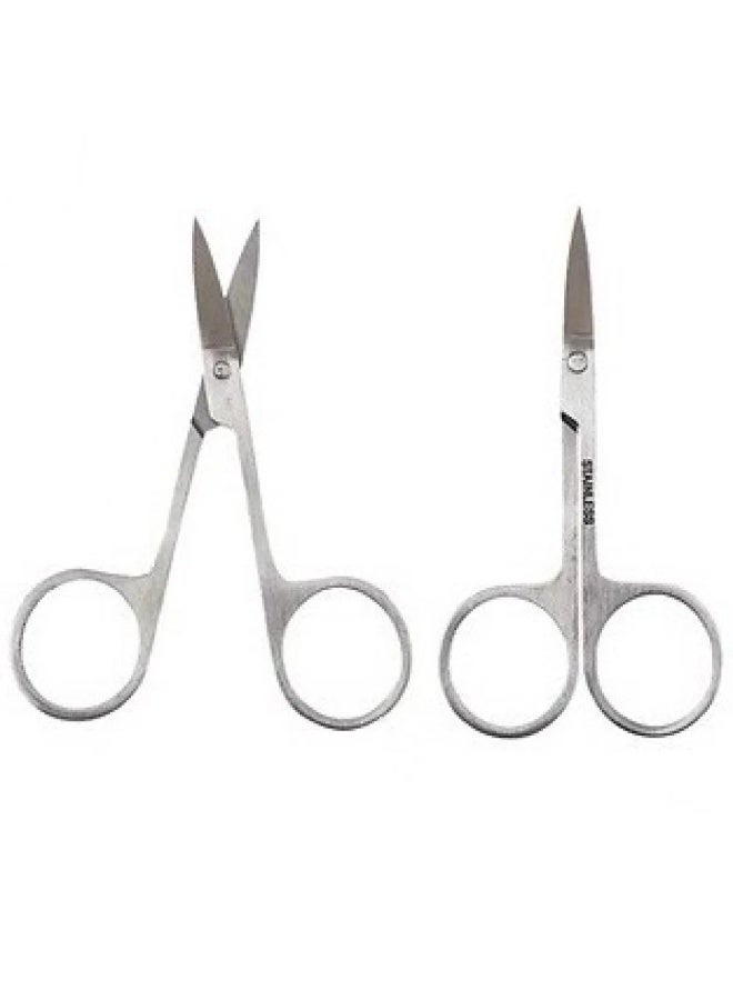 Stainless Steel Scissors with Sharp Curved Blades for Eyebrows, Facial Hair, False Eyelashes. - Image 2